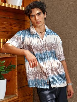 Campus Sutra - Men Multi-Color Indie Satin Oversized Shirt