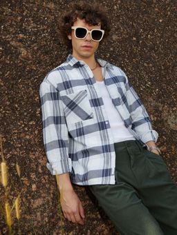 Campus Sutra - Men White Buffalo Utility Shirt