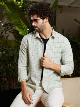 Campus Sutra - Men White Graph Check Shirt
