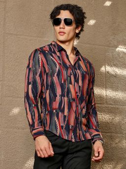 Campus Sutra - Men Multi-Color Echo-Stroked Shirt