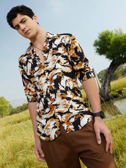 Campus Sutra - Men Multi-Color Burnt Foliage Shirt
