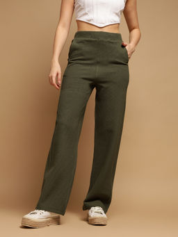 Femea - Women Olive Mid-Rise Pant