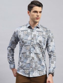 Monte Carlo - Men's Blue Pure Cotton Shirt