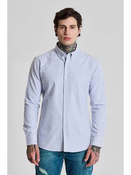 Snitch - Grey Micro Check Slim Casual Shirt