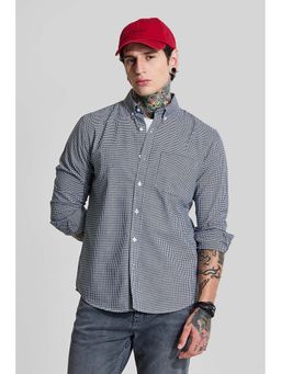 Snitch - Black Micro Check Slim Casual Shirt