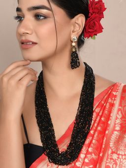 Shoshaa - Gold-Plated Kundan Stones & Black Beaded Layered Jewellery Sets