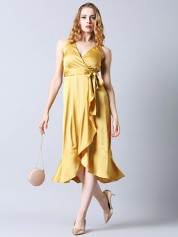RSVP by Nykaa Fashion - Yellow Twirl For Me Satin Dress