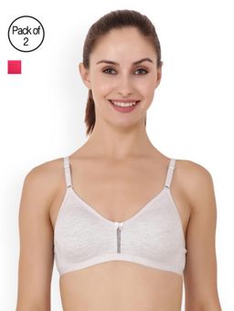 Floret - Pack of 2 Solid T Shirt Bra - Multi-Color