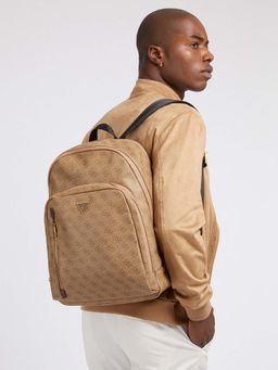 Guess - Men Beige Printed PU Backpack