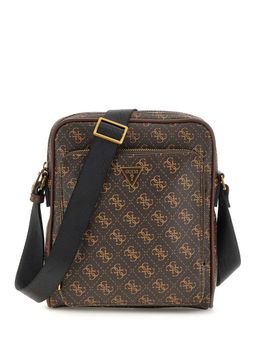 Guess - Men Brown Printed PU Crossbody Bag