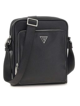 Guess - Men Black Solid PU Crossbody Bag