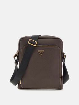 Guess - Men Brown Solid PU Crossbody Bag