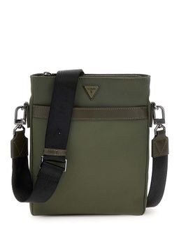 Guess - Men Green Solid Polyamide Cross Body Bag with Detachable Strap
