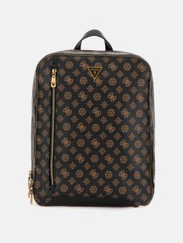 Guess - Men Brown Printed PU Backpack