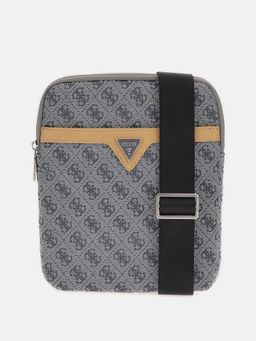 Guess - Men Grey Printed PU Crossbody Bag
