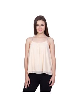 StyleStone - Women Glam Dollz Dazzling Diamond Straps Beige Top