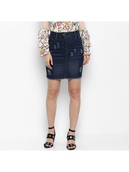 StyleStone - Women Solid Women Slim Blue Skirt