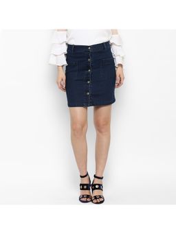 StyleStone - Women Solid Women Slim Blue Skirt