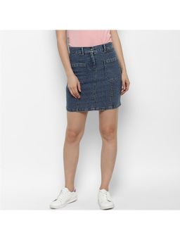 StyleStone - Women Solid Women Slim Blue Skirt