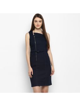StyleStone - Women Fit and Flare Knee Length Blue Dress