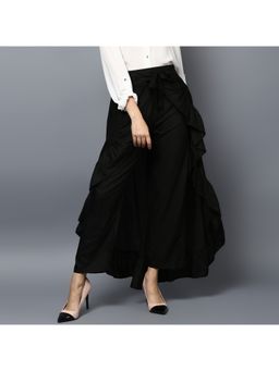 StyleStone - Women Solid Women Flared Black Skirt