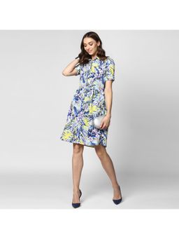 StyleStone - Women Shirt Above Knee Length Blue Dress