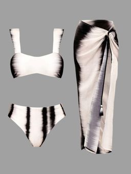 Addery - Monochrome Mirage Bra with Panty & Sarong