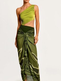 Addery - Olive Glow One Shoulder Monokini & Sarong