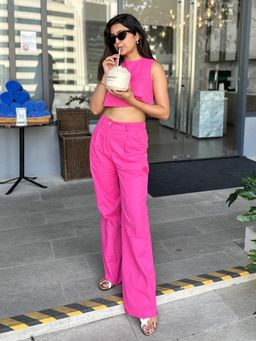 WomanLikeU - Hot Pink Co-Ord Set