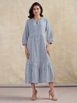 Cream - Crtiah Blue Stripes Midi Dress