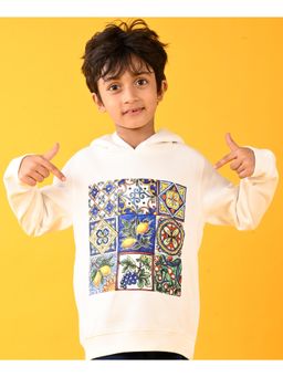 ANTHRILO - Lemon Vibes Fleece Boys Sweatshirt - White