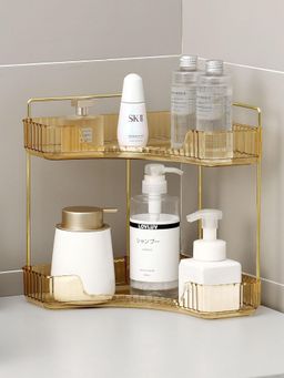 Mason Home - Two Tier Corner Cosmetic Storage Rack - Amber