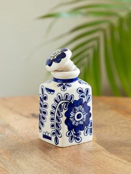 ExclusiveLane - Mughal Floral Multi-Purpose Storage Jar & Container In Ceramic (220 ml)