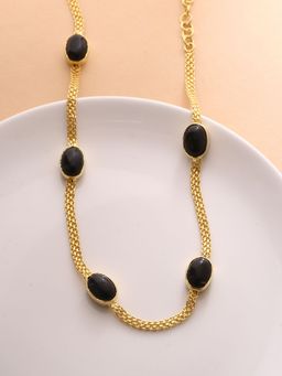 Zurooh - 18K Gold Plated Black Onyx Chain