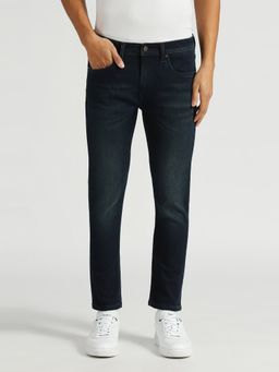 Pepe Jeans - Dark Blue Mid Rise Skinny Fit Knitted Gym indigo Jeans