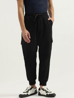 United Colors of Benetton - Men Black Solid Baggy Fit Joggers