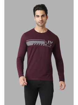 Van Heusen Innerwear - Athleisure Men Crew Neck & Long Sleeve T-Shirt - Port Wine