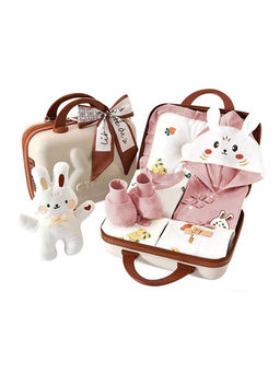 Little Surprise Box - Pink Rabbit 26Pcs Mini Suitcase Style Newborn Hamper For Baby Boy And Baby Girl