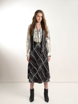 VERO MODA - Black Printed Midi Skirt