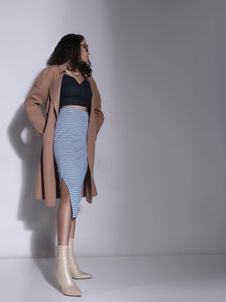 VERO MODA - Blue Stripes Midi Skirt