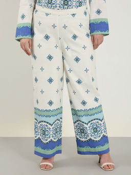 VERO MODA - Curve White Printed Pant