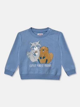 R&B - Cotton Blue Round Neck Boys Sweatshirt