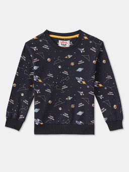 R&B - Cotton Navy Blue Round Neck Boys Sweatshirt