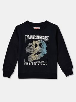 R&B - Cotton Navy Blue Boys Round Neck Sweatshirt