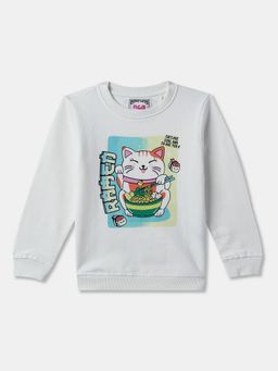 R&B - Cotton Ivory Round Neck Girls Sweatshirt