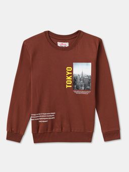 R&B - Cotton Brown Round Neck Boys Sweatshirt