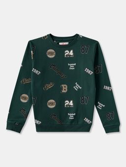 R&B - Cotton Green Round Neck Boys Sweatshirt