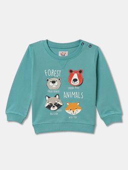 R&B - Cotton Boys Teal Round Neck Sweatshirt