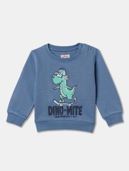 R&B - Boys Cotton Blue Round Neck Sweatshirt
