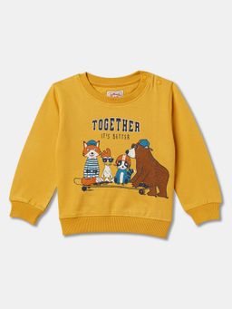 R&B - Cotton Mustard Round Neck Boys Sweatshirt